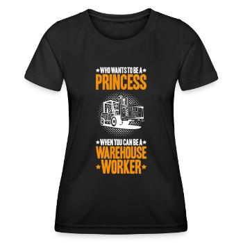 Fachkraft für Lagerlogistik Warehouse Worker Lager - Frauen Funktions-T-Shirt - Schwarz - Vorne - AI Model Female 172 light (172cm)