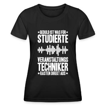 Veranstaltungstechniker Event Technician - Frauen Funktions-T-Shirt - Schwarz - Vorne - AI Model Female 172 light (172cm)
