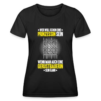 Gerüstbauer Gerüstbau Gerüstmonteur Scaffolder - Frauen Funktions-T-Shirt - Schwarz - Vorne - AI Model Female 172 light (172cm)