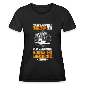 Fachkraft für Lagerlogistik Warehouse Worker Lager - Frauen Funktions-T-Shirt - Schwarz - Vorne - AI Model Female 172 light (172cm)