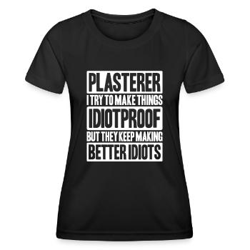 Stuckateur Plasterer Stukkateur Gipser Verputzer - Women's Functional T-Shirt - black - Front - AI Model Female 172 light (172cm)