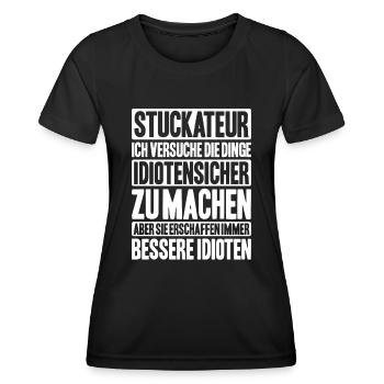 Stuckateur Plasterer Stukkateur Gipser Verputzer - Frauen Funktions-T-Shirt - Schwarz - Vorne - AI Model Female 172 light (172cm)