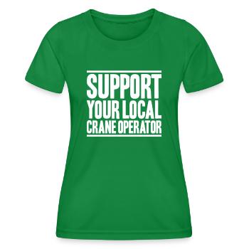 Kranführer Kranfahrer Kran Crane Operator - Frauen Funktions-T-Shirt - Kelly Green - Vorne - AI Model Female 172 dark (172cm)