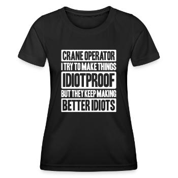 Kranführer Kranfahrer Kran Crane Operator - Frauen Funktions-T-Shirt - Schwarz - Vorne - AI Model Female 172 light (172cm)