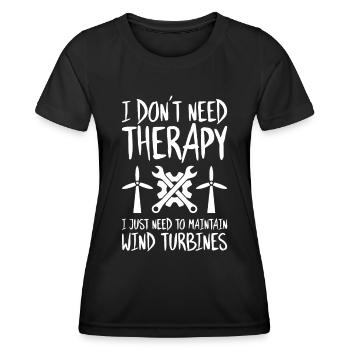 Service Technician Wind Turbines Wind Energy - Women's Functional T-Shirt - black - Front - AI Model Female 172 light (172cm)