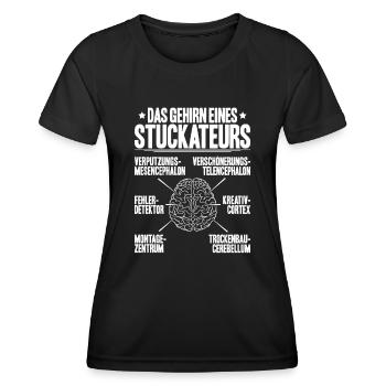 Stuckateur Plasterer Stukkateur Gipser Verputzer - Frauen Funktions-T-Shirt - Schwarz - Vorne - AI Model Female 172 light (172cm)