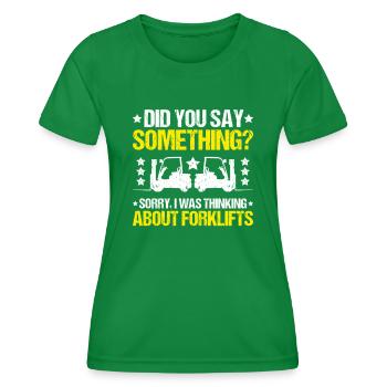 Staplerfahrer Gabelstaplerfahrer Forklift Operator - Frauen Funktions-T-Shirt - Kelly Green - Vorne - AI Model Female 172 dark (172cm)