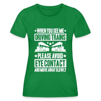 Triebfahrzeugführer Lokführer Train Driver - Frauen Funktions-T-Shirt - Kelly Green - Vorne - AI Model Female 172 dark (172cm)