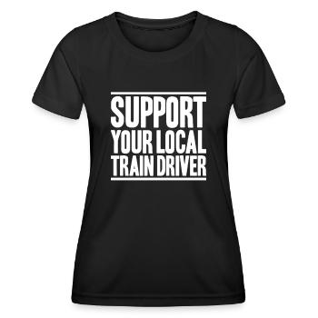 Triebfahrzeugführer Lokführer Train Driver - Women's Functional T-Shirt - black - Front - AI Model Female 172 light (172cm)
