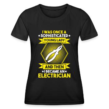 Electronics Electrician Electrician Lineman - Women's Functional T-Shirt - black - Front - AI Model Female 172 light (172cm)