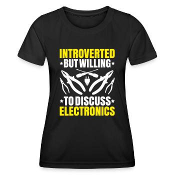 Elektroniker Elektriker Electrician Lineman - Frauen Funktions-T-Shirt - Schwarz - Vorne - AI Model Female 172 light (172cm)
