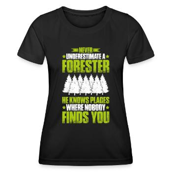 Forester Forestry Forester Forest workers Forest - Women's Functional T-Shirt - black - Front - AI Model Female 172 light (172cm)