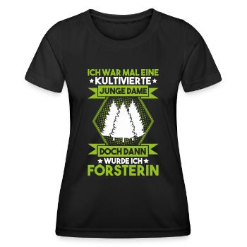 Förster Forstwirtschaft Forester Waldarbeiter Wald - Frauen Funktions-T-Shirt - Schwarz - Vorne - AI Model Female 172 light (172cm)