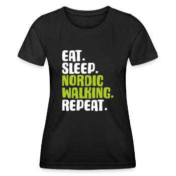 Nordic Walking Nordic Walker Nordic Walken - Women's Functional T-Shirt - black - Front - AI Model Female 172 light (172cm)