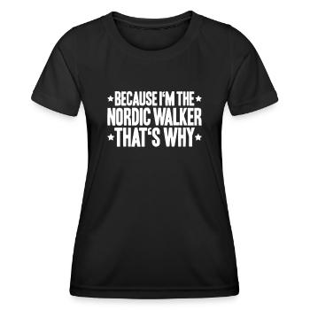 Nordic Walking Nordic Walker Nordic Walken - Frauen Funktions-T-Shirt - Schwarz - Vorne - AI Model Female 172 light (172cm)