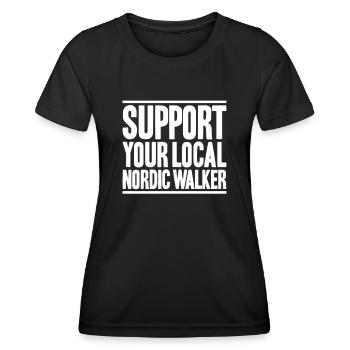 Nordic Walking Nordic Walker Nordic Walken - Women's Functional T-Shirt - black - Front - AI Model Female 172 light (172cm)