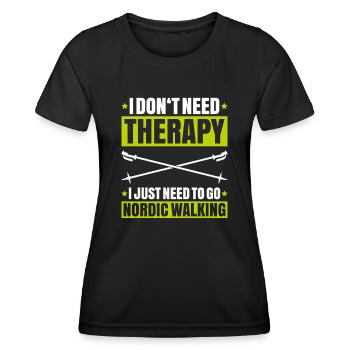 Nordic Walking Nordic Walker Nordic Walken - Women's Functional T-Shirt - black - Front - AI Model Female 172 light (172cm)