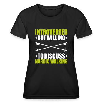 Nordic Walking Nordic Walker Nordic Walken - Women's Functional T-Shirt - black - Front - AI Model Female 172 light (172cm)