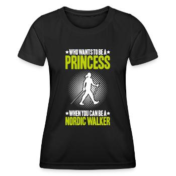 Nordic Walking Nordic Walker Nordic Walken - Women's Functional T-Shirt - black - Front - AI Model Female 172 light (172cm)