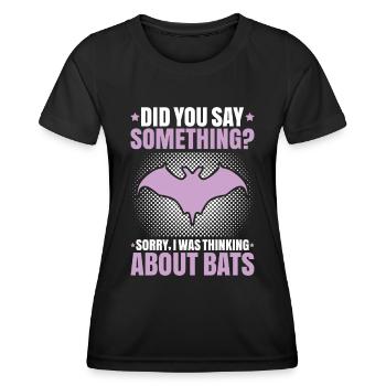 Fledermaus Fledermäuse Bat Bats Fledertier - Frauen Funktions-T-Shirt - Schwarz - Vorne - AI Model Female 172 light (172cm)