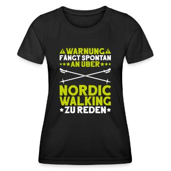 Nordic Walking Nordic Walker Nordic Walken - Frauen Funktions-T-Shirt - Schwarz - Vorne - AI Model Female 172 light (172cm)