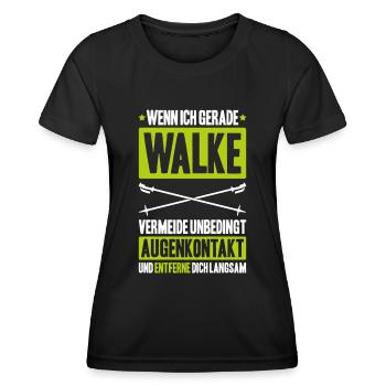 Nordic Walking Nordic Walker Nordic Walken - Frauen Funktions-T-Shirt - Schwarz - Vorne - AI Model Female 172 light (172cm)