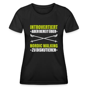 Nordic Walking Nordic Walker Nordic Walken - Frauen Funktions-T-Shirt - Schwarz - Vorne - AI Model Female 172 light (172cm)