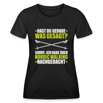 Nordic Walking Nordic Walker Nordic Walken - Frauen Funktions-T-Shirt - Schwarz - Vorne - AI Model Female 172 light (172cm)