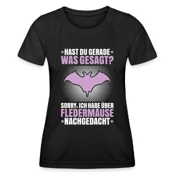 Fledermaus Fledermäuse Bat Bats Fledertier - Frauen Funktions-T-Shirt - Schwarz - Vorne - AI Model Female 172 light (172cm)