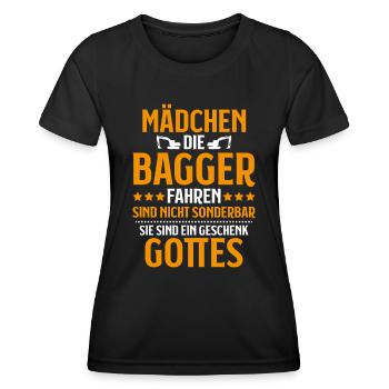 Baggerfahrer Baggerführer Heavy Equipment Operator - Frauen Funktions-T-Shirt - Schwarz - Vorne - AI Model Female 172 light (172cm)