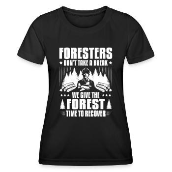 Forestier Forestier Forestier Travailleurs forestiers Forêt - T-shirt sport Femme - noir - Devant - AI Model Female 172 light (172cm)