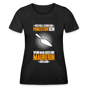 Maurer Maurermeister Mauerwerk Bricklayer Mason - Frauen Funktions-T-Shirt - Schwarz - Vorne - AI Model Female 172 light (172cm)