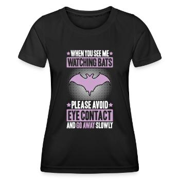 Fledermaus Fledermäuse Bat Bats Fledertier - Frauen Funktions-T-Shirt - Schwarz - Vorne - AI Model Female 172 light (172cm)