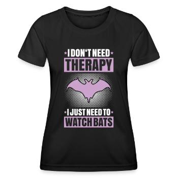 Fledermaus Fledermäuse Bat Bats Fledertier - Frauen Funktions-T-Shirt - Schwarz - Vorne - AI Model Female 172 light (172cm)