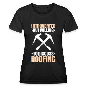 Dachdecker Dachdeckerei Dachdecken Roofer Roofing - Frauen Funktions-T-Shirt - Schwarz - Vorne - AI Model Female 172 light (172cm)