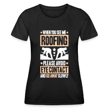 Dachdecker Dachdeckerei Dachdecken Roofer Roofing - Frauen Funktions-T-Shirt - Schwarz - Vorne - AI Model Female 172 light (172cm)