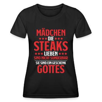 Carnivore Diät Carnivore Ernährung Carnivore Diet - Frauen Funktions-T-Shirt - Schwarz - Vorne - AI Model Female 172 light (172cm)