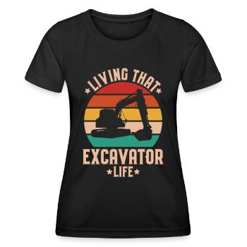 Excavator Driver Excavator Operator Heavy Equipment Operator - Women's Functional T-Shirt - black - Front - AI Model Female 172 light (172cm)