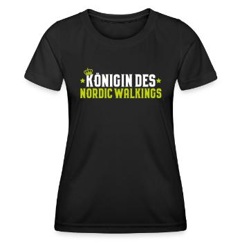 Nordic Walking Nordic Walker Nordic Walken - Frauen Funktions-T-Shirt - Schwarz - Vorne - AI Model Female 172 light (172cm)