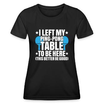 Tischtennis Ping Pong Pingpong Table Tennis - Women's Functional T-Shirt - black - Front - AI Model Female 172 light (172cm)