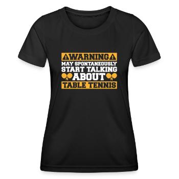 Tischtennis Ping Pong Pingpong Table Tennis - Women's Functional T-Shirt - black - Front - AI Model Female 172 light (172cm)