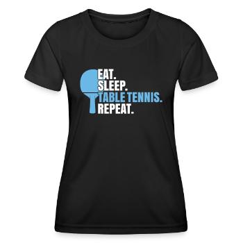 Tischtennis Ping Pong Pingpong Table Tennis - Women's Functional T-Shirt - black - Front - AI Model Female 172 light (172cm)