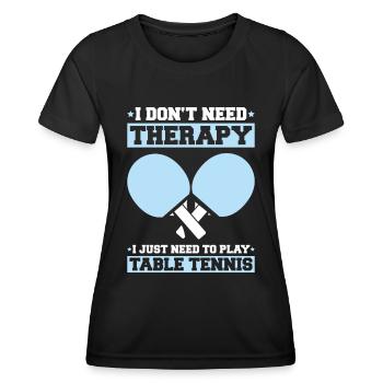 Tischtennis Ping Pong Pingpong Table Tennis - Women's Functional T-Shirt - black - Front - AI Model Female 172 light (172cm)