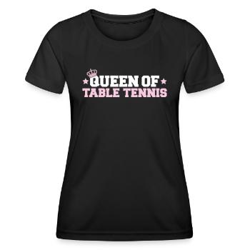 Tischtennis Ping Pong Pingpong Table Tennis - Women's Functional T-Shirt - black - Front - AI Model Female 172 light (172cm)