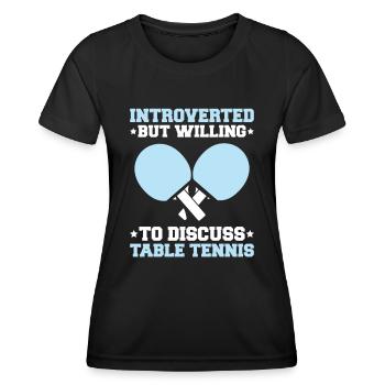 Tischtennis Ping Pong Pingpong Table Tennis - Women's Functional T-Shirt - black - Front - AI Model Female 172 light (172cm)