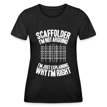 Échafaudage Échafaudage Échafaudage Assembleur d’échafaudage Échafaudage - T-shirt sport Femme - noir - Devant - AI Model Female 172 light (172cm)