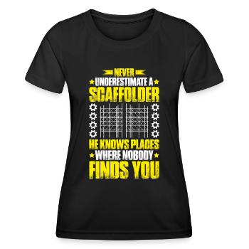 Échafaudage Échafaudage Échafaudage Assembleur d’échafaudage Échafaudage - T-shirt sport Femme - noir - Devant - AI Model Female 172 light (172cm)