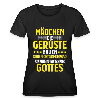 Gerüstbauer Gerüstbau Gerüstmonteur Scaffolder - Frauen Funktions-T-Shirt - Schwarz - Vorne - AI Model Female 172 light (172cm)