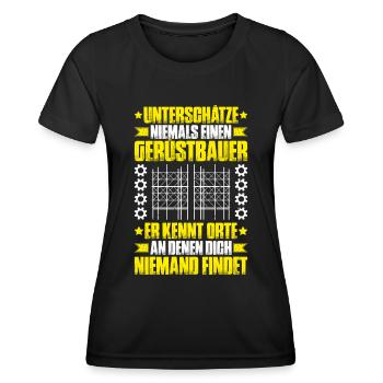 Gerüstbauer Gerüstbau Gerüstmonteur Scaffolder - Frauen Funktions-T-Shirt - Schwarz - Vorne - AI Model Female 172 light (172cm)