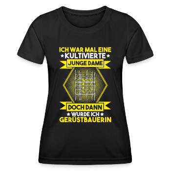 Gerüstbauer Gerüstbau Gerüstmonteur Scaffolder - Frauen Funktions-T-Shirt - Schwarz - Vorne - AI Model Female 172 light (172cm)